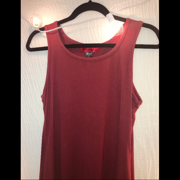 SOLD-Flowy dark magenta dress - Picture 3 of 4